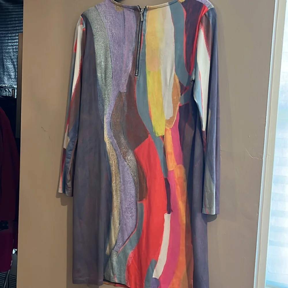 Vintage Claire Desjardins by Carrie Noir paint stroked watercolor dress - Picture 6 of 8
